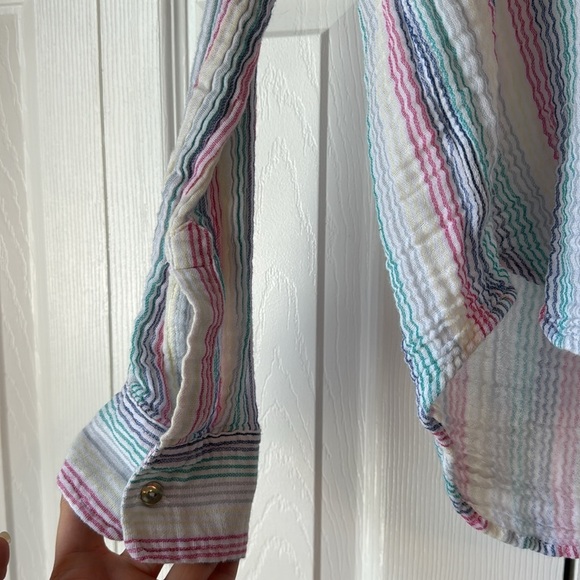 Rails Ellis Button-Down Shirt in Iris Stripe 100% Cotton size small - Picture 10 of 16